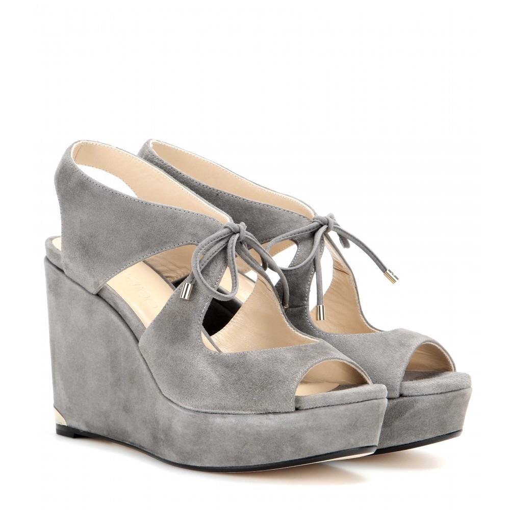 Preowned jimmy Choo Grey wedge heels 37 1/2